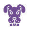 Icono de un perro color morado